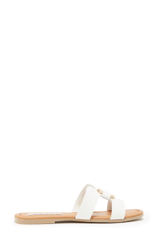 Steve Madden Composure Slide Sandal In White Leather | ModeSens