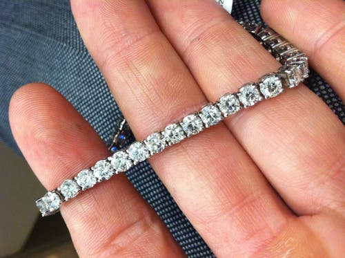 Bliss Diamond 10ct Diamond Tennis Bracelet 14k White Gold Lab Grown 7" In 14k White Gold