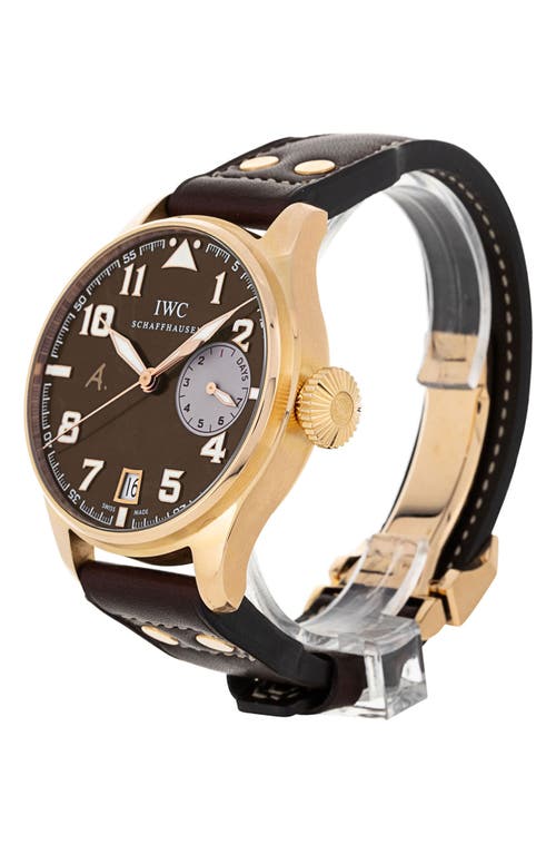 Shop Watchfinder & Co. Iwc  2011 Big Pilots Automatic Leather Strap Watch, 46mm In Brown