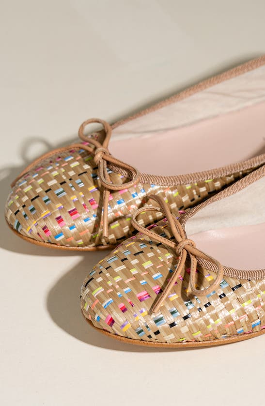 Patricia Green Skim Ballerina Flat In Multi Raffia