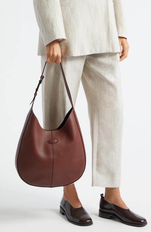 Shop Tod's Medium Di Bag Leather Hobo Bag In Mogano