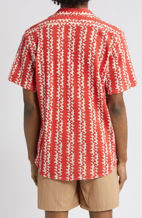 Shop Oas Red Scribble Mesh Camp Shirt