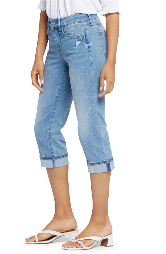 Shop Nydj Marilyn Roll Cuff Crop Capri Jeans In Lakefront