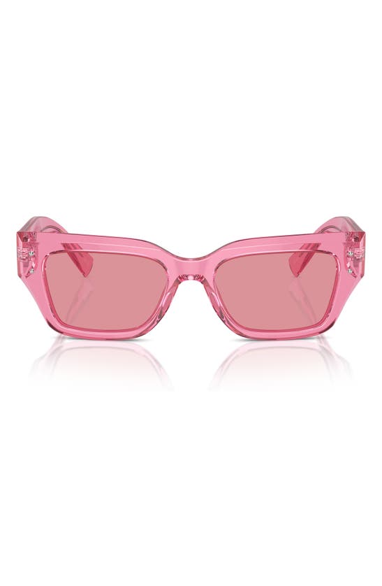 Shop Dolce & Gabbana Dolce&gabbana 52mm Cat Eye Sunglasses In Trans Pink