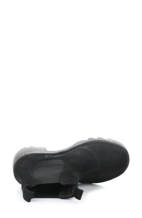 Fly London Trig Platform Chelsea Boot In Black Oil Suede