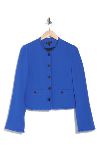 Rag & Bone Carmen Tailored Fringe Jacket In Bright Blue