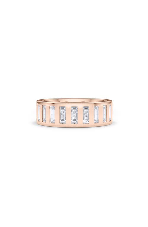 Men's Baguette Lab Created Diamond Eternity Band Ring in 18K Rose Gold