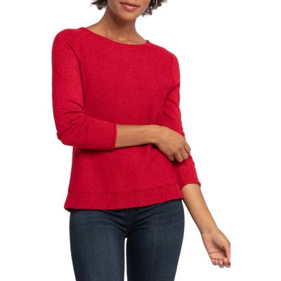 Nic+Zoe Back Country Button Back Cardigan Sweater, Red