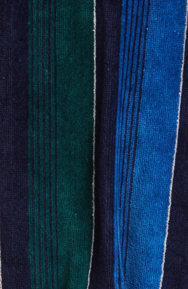 Majestic International Statement Stripes Shawl Collar Terry Cloth Robe