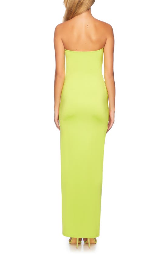 Susana Monaco Ruched Strapless Maxi Dress In Lightning Bolt