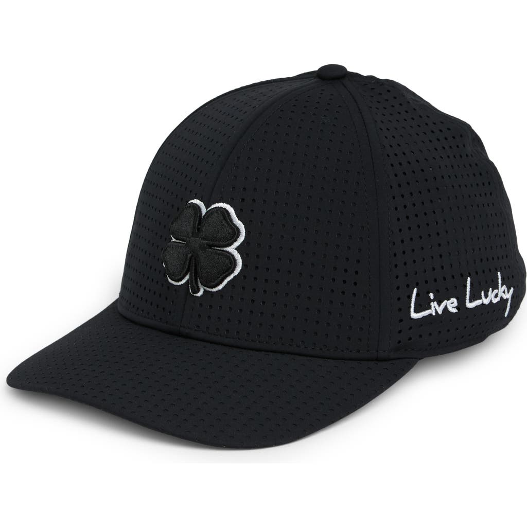Shop Black Clover Clover Logo Perforated Baseball Cap In Black/black