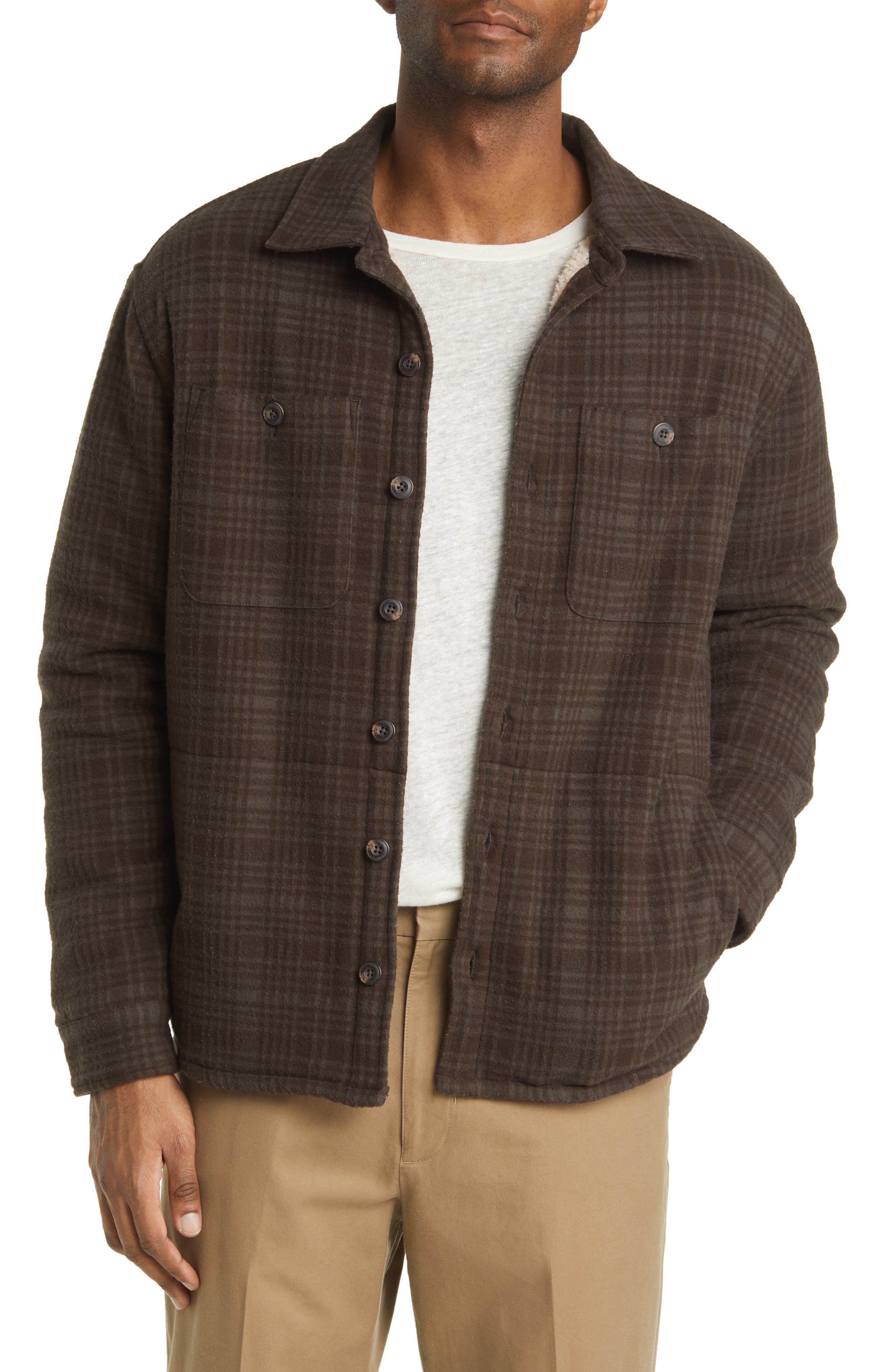 vince fleece button up jacket