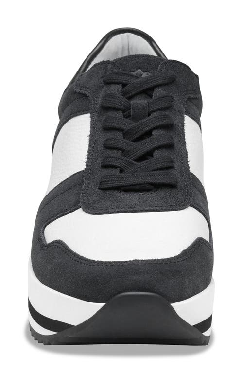 Shop Johnston & Murphy Gracie Colorblock Sneaker In Black Suede/white Calf