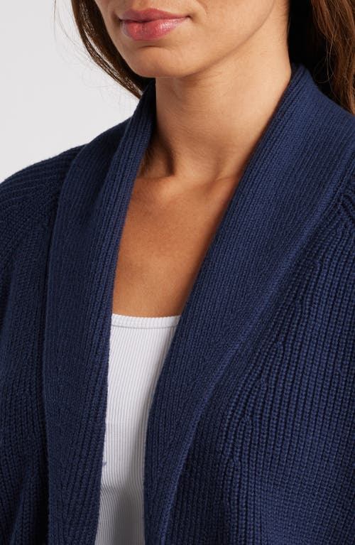 Shop Caslonr Caslon(r) Shawl Collar Pima Cotton Blend Cardigan In Navy Blazer