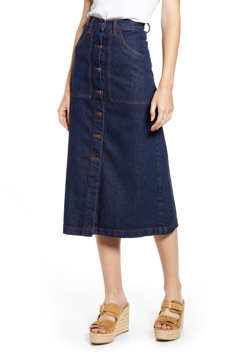 Lucky Brand Button-Through Denim Skirt | Nordstrom