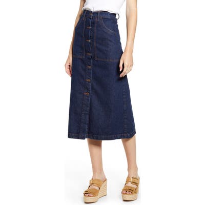 Lucky Brand Button-Through Denim Skirt