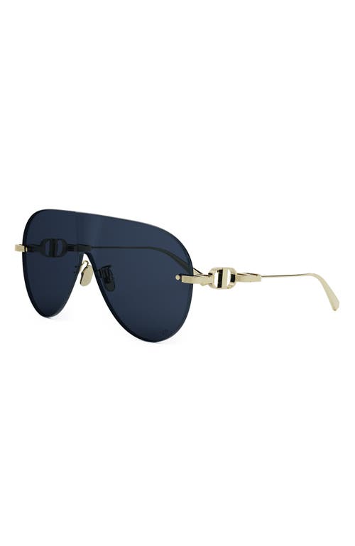 Shop Dior Cd Chain M2u Rimless Pilot Sunglasses In Shiny Gold Dh/blue