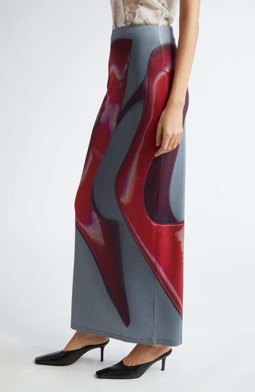 Shop Acne Studios X Katerina Jebb Emay Maxi Skirt In Dark Grey/red