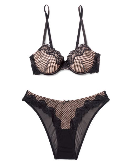 Adore Me Rubie Push Up Demi Bra In Black
