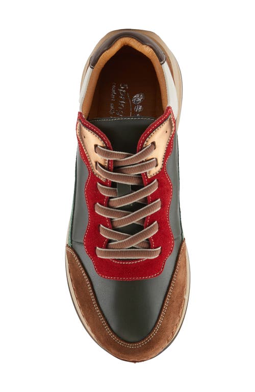 Spring Step Booker Sneaker In Olive Multi