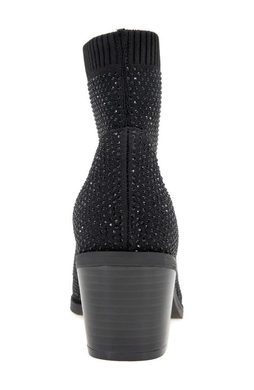 Reaction Kenneth Cole Jess Bejeweled Sock Bootie In Black Ombre Knit