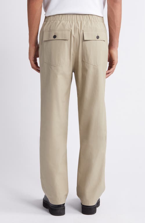 Frame Traveler Contrast-button Wide-leg Mid-rise Cotton Trousers In Dark Beige