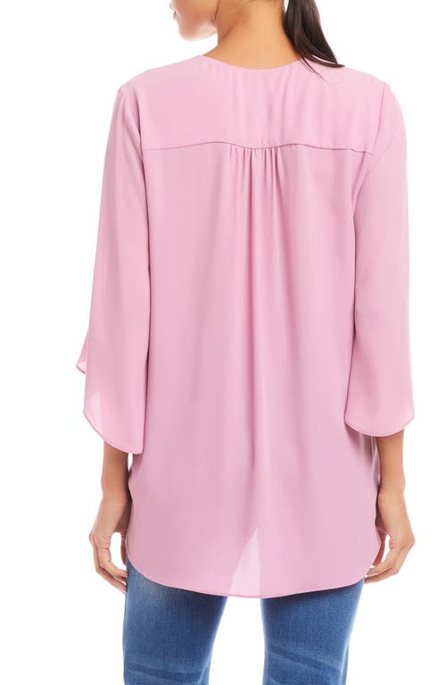 Karen Kane Layered Crepe Top In Pink