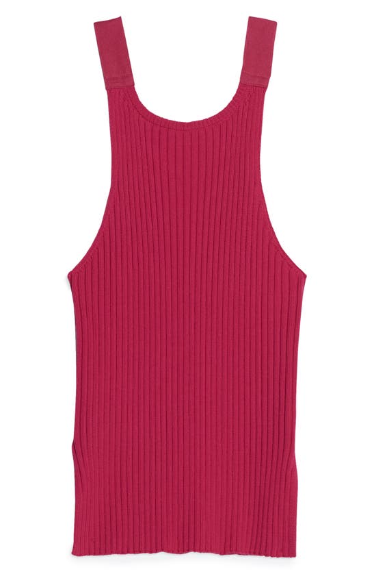 Shop Helmut Lang Rib Organic Cotton Tank In Fuschia