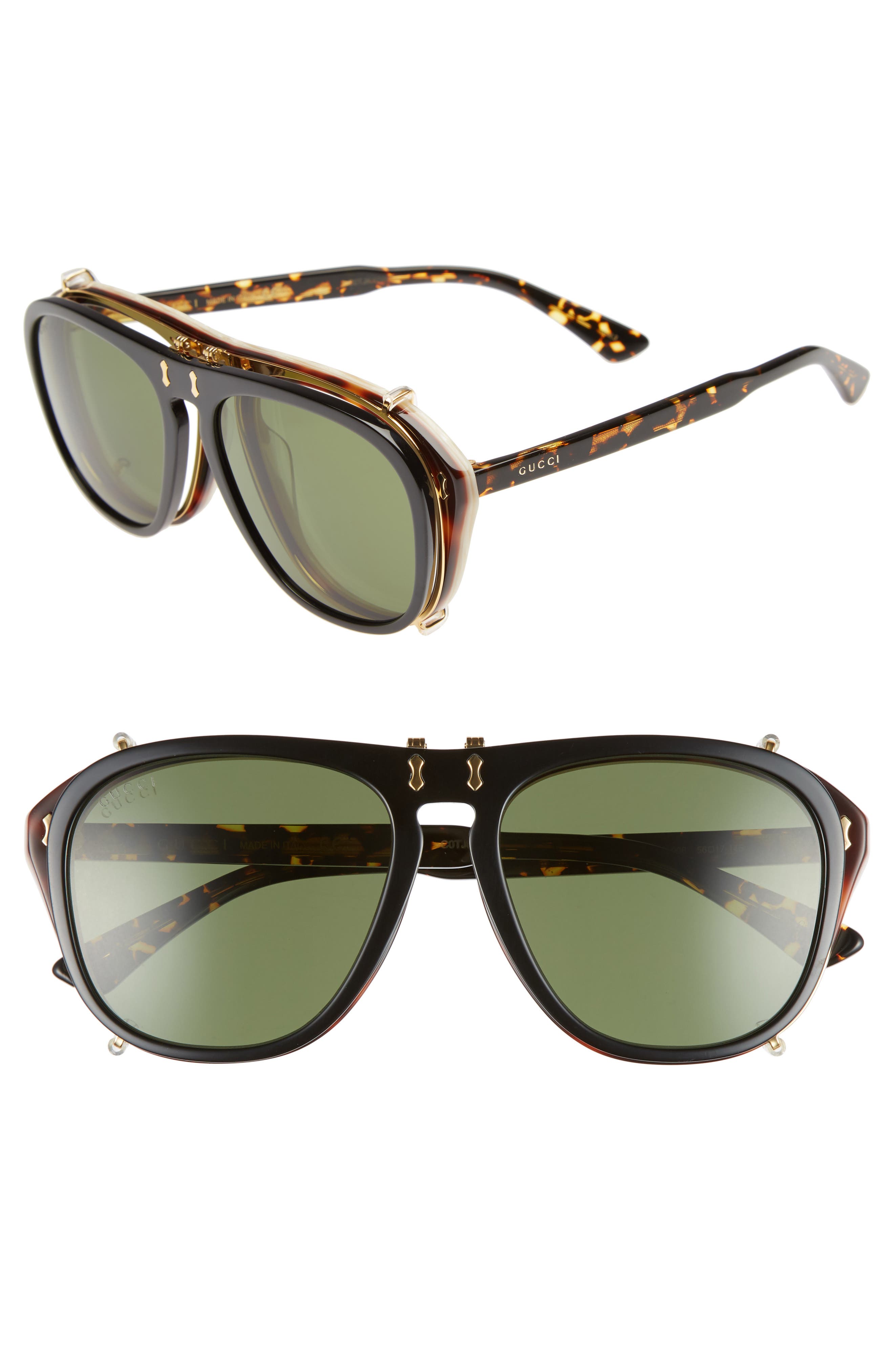 Gucci Pilot 56mm FlipUp Sunglasses Nordstrom