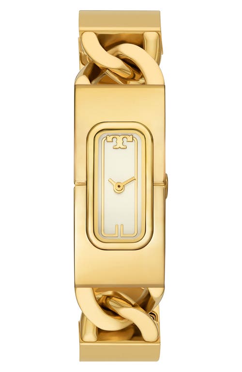 Shop Tory Burch The T Rectangular Bracelet Watch, 40mm In Gold