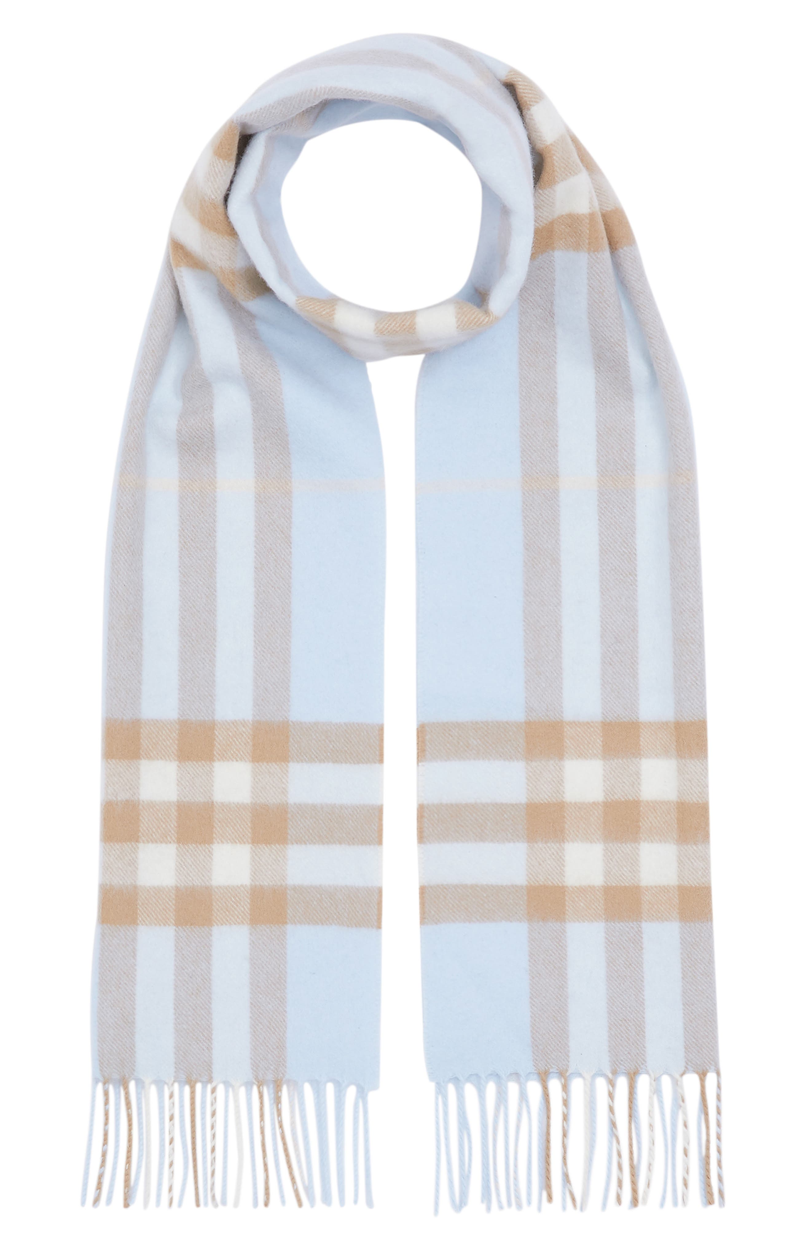 burberry blue scarf cashmere