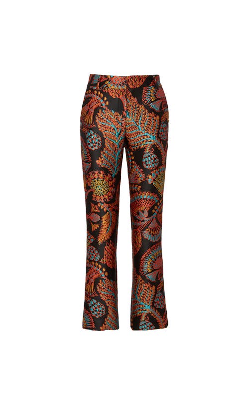 La Doublej High-rise Jacquard Cropped Pants In Jacquard Sicomore Black