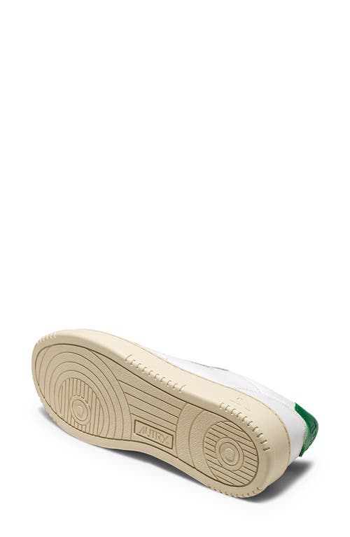 Shop Autry Medalist Low Sneaker In White Leather/green