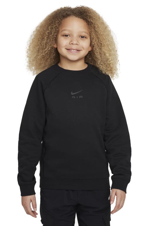 Nike Kids'  Air Crewneck Sweatshirt In Black/black