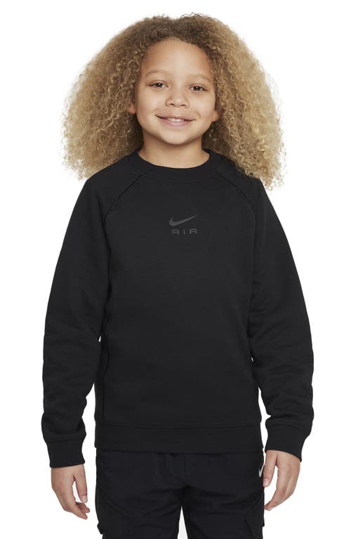 Shop Nike Kids'  Air Crewneck Sweatshirt In Black/black