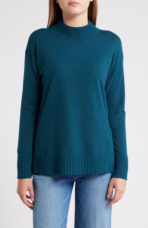 Shop Caslonr Caslon(r) Mock Neck Tunic Sweater In Teal Coral