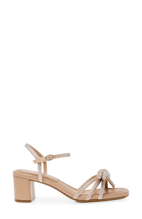 Anne Klein Womens Embellished Slip On Block Heel In Clear Crystal/beige