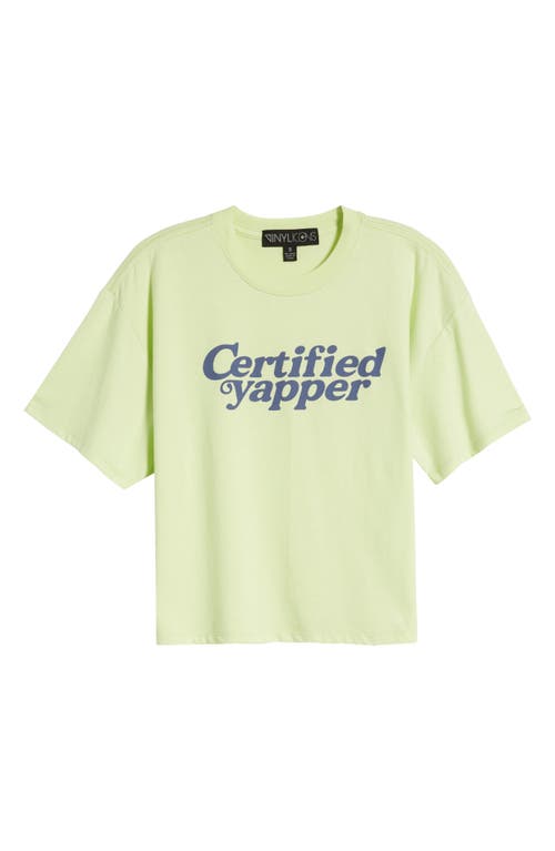 Shop Vinyl Icons Certified Yapper Crop Graphic T-shirt In Lime