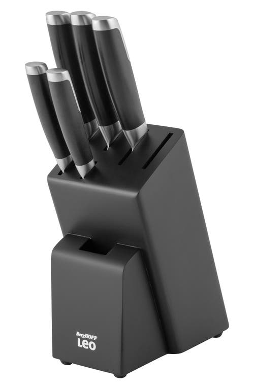 Berghoff Leo 6-piece Knife Block Set In Black/silver