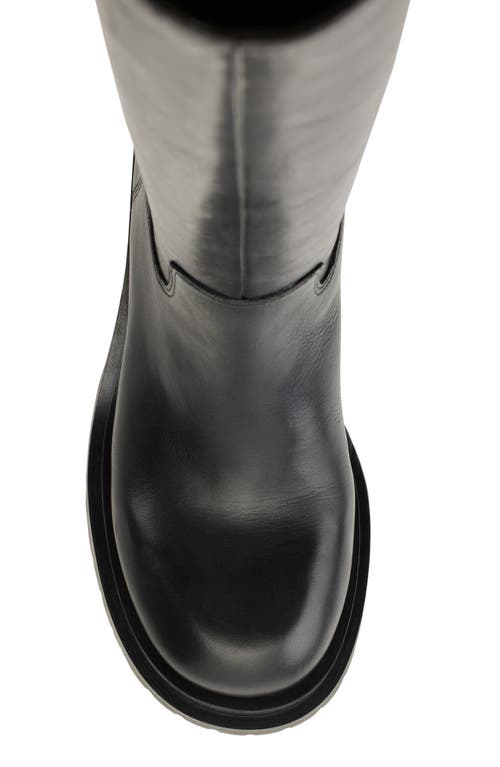 Dkny Paloma Logo Knee High Platform Boot In Black