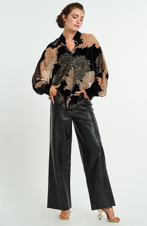 CIEBON CIEBON LEXI PRINT VELVET SHIRT 