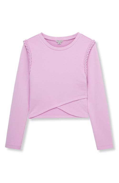 Shop Habitual Kids Kids' Braided Trim Knit Crossover Top In Pink