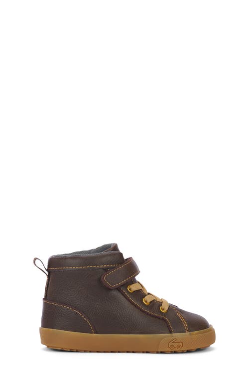 See Kai Run Hudson High Top Sneaker In Chocolate Brown