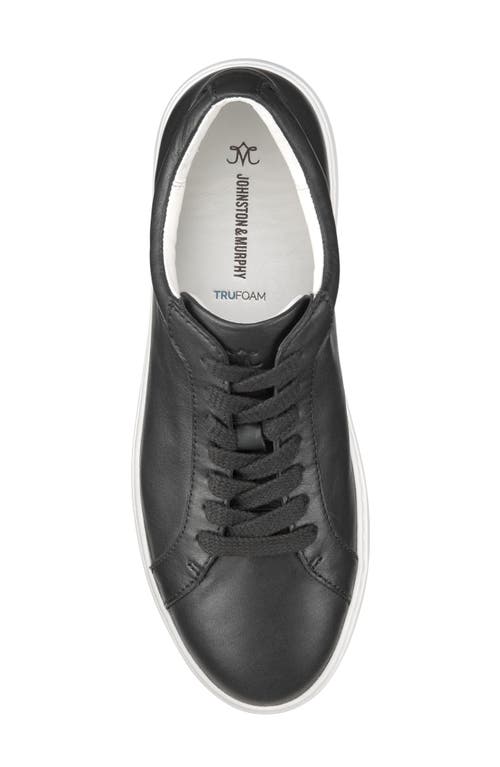 Shop Johnston & Murphy Cammie Low Top Sneaker In Black Tumbled Full Grain