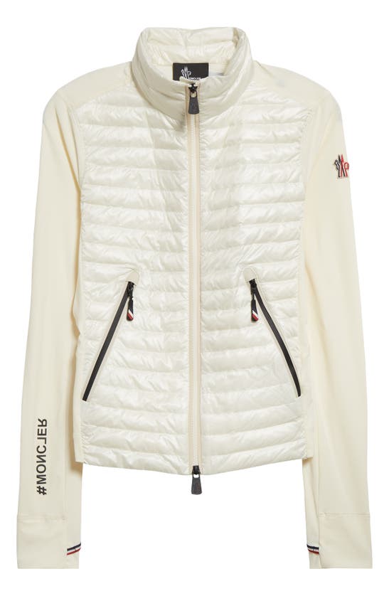 Shop Moncler Quilted Down Cardigan In White
