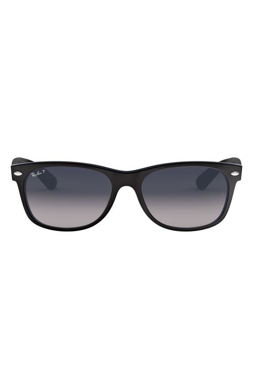 UPC 713132838310 product image for Ray-Ban New Wayfarer 52mm Rectangular Sunglasses in Matte Black/blue Grey Gradie | upcitemdb.com