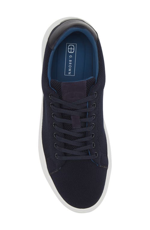 G Brown Puff Knit Low Top Sneaker In Navy/navy