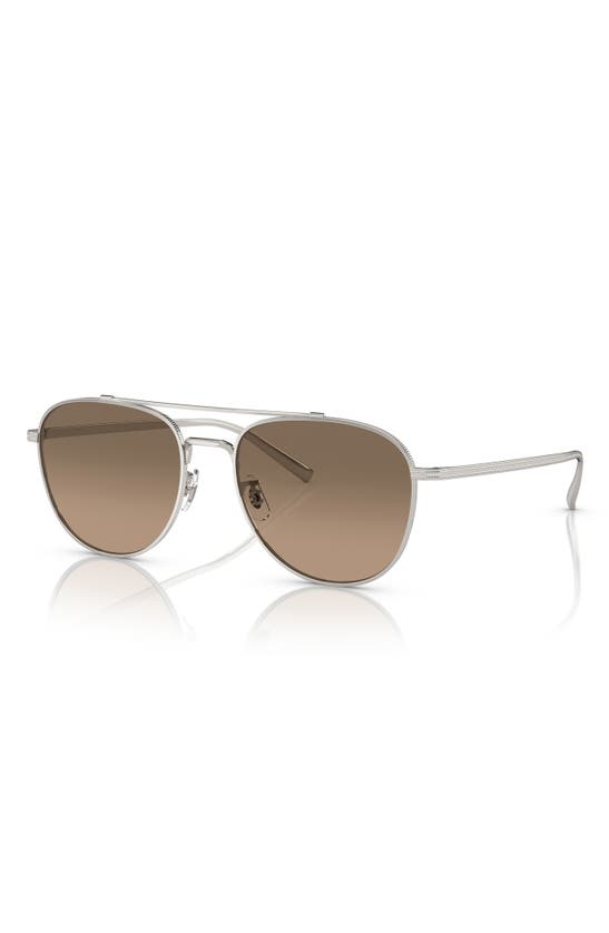 Shop Oliver Peoples 55mm Rivetti Polarized Pilot Sunglasses In Silver