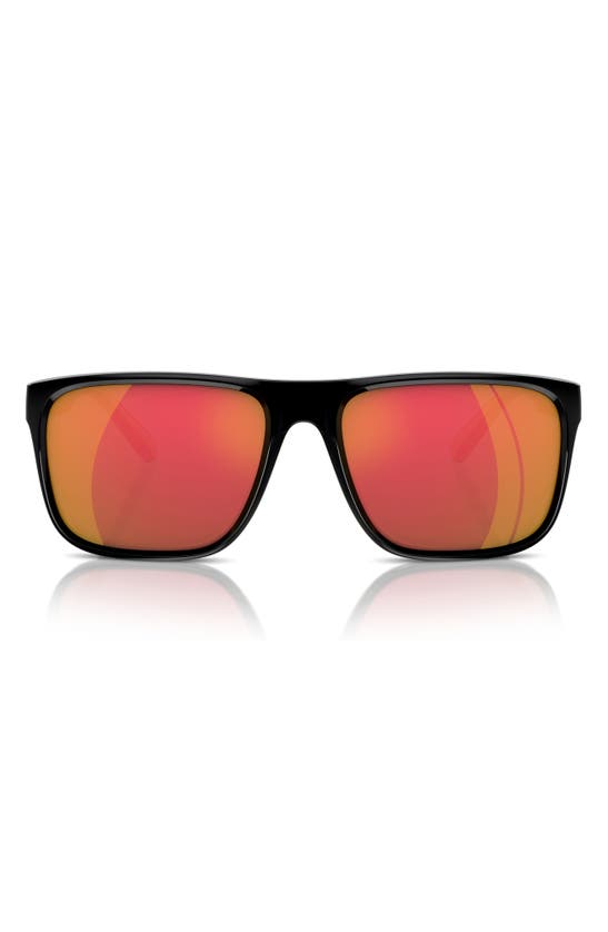 Shop Scuderia Ferrari 59mm Mirrored Square Sunglasses In Black