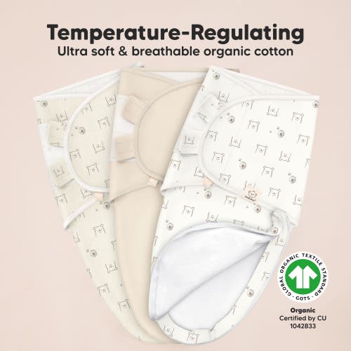 Keababies 3-pack Soothe Zippy Swaddle Wrap In Bumble Bear